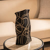 Long Stylish Black and Gold Ceramic Flower Vase