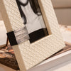 Cream Colored Black Striped Photo Frame