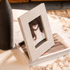 Trendy Grey Silk Textured Photo Display