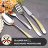 gold and steel cutlery