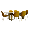 Hekinan - Sintered Stone Dining Table with Gold Finish