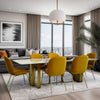Hekinan - Sintered Stone Dining Table with Gold Finish