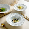 Rock wide rim white soup plate