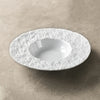 Rock wide rim white soup plate