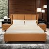 Virago- Luxury King/Queen Size Wood-Leather Bed With Table