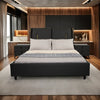 Ukiyo- Luxury King/Queen Size Wood-Leather Bed With Table