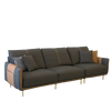 Metilda - Classy Black and Brown Leather Sofa Set