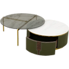 Asteria- Round Wooden Nesting Coffee Table With Storage