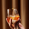 Gold rim hexagon Glass cup