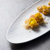 White oblong plate fish
