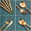 Gold shinning cutlery