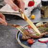 gold cutlery shiny