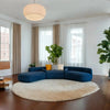 Helen - Curved Blue Fabric Couch