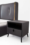 Ukiyo- Luxury King/Queen Size Wood-Leather Bed With Table