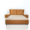 Virago- Luxury King/Queen Size Wood-Leather Bed With Table