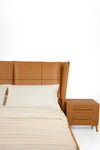 Virago- Luxury King/Queen Size Wood-Leather Bed With Table