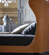MONZA- King Size Brown Wooden & Leather Bed