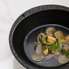 deep black soup bowl