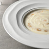 white deep soup plate