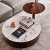 Epoch- Round Shaped Wooden Duo Coffee Table with Storage