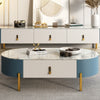 Toska - Stylish Oval Shaped Wooden Coffee Table With Storage