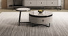 Cafun - Stylish Round Wooden Nesting Coffee Table With Storage
