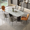 فيليسيتي - طاولة طعام من الرخام الصناعي وكراسي من جلد البولي يوريثان