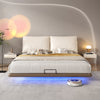 Marcello- Luxury King/Queen Size Wood-Leather Bed with Table