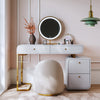 Solustrance- Elegant Dressing Table, Mirror & Leather Stool
