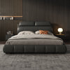 Jouska - Luxury King/Queen Size Wood-Leather Bed With Table