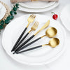 Black and gold cutlery