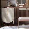 Yugen- Elegant Wooden Dressing Table, Mirror, Leather Stool