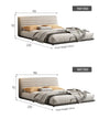 Whelve- Luxury King/Queen Size Wood-Leather Bed, Table