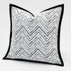 White and Black Waved Sofa Pillow