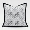 White and Black Waved Pillow