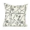 Line Drawn Face Imprinted Sofa Pillow Cover