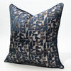 Shiny Blue Color Patterned Sofa Pillow