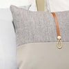 Splicing Leather Belted Pillow