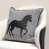 Black and White Horse Printed Sofa Pillow