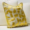 Gold Patched White Sofa Pillow