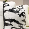 Tiger Textured Black and White Pillow Cover