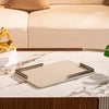 Cream Colored Leather Food Tray