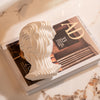 Elegant White Resin Abstract Male Head Sculpture