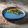 blue irregular plate