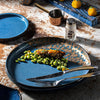 blue irregular plate