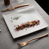 Square irregular plate wavy white