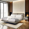 Marcello- Luxury King/Queen Size Wood-Leather Bed with Table
