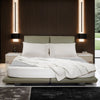Marcello- Luxury King/Queen Size Wood-Leather Bed with Table