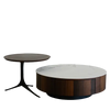 Epoch- Round Shaped Wooden Duo Coffee Table with Storage