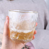 Gold rim frosted Glass cup